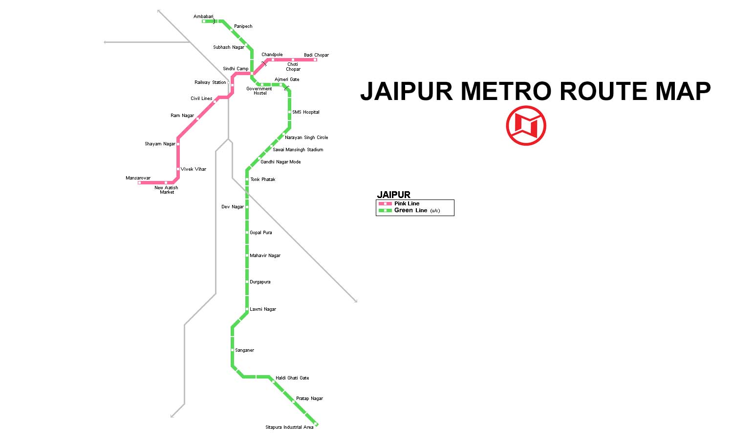 Jaipur Metro Route Map